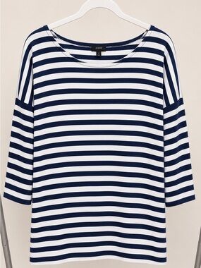J.Crew Striped Navy and White Dress